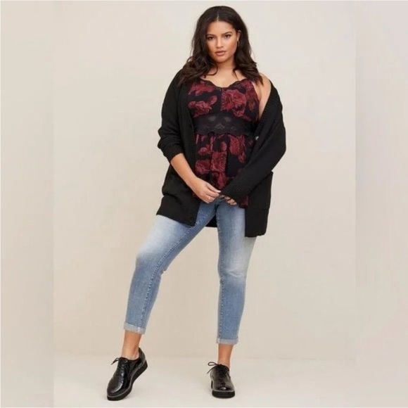 Torrid Babydoll Gauze With Lace Inset Cami Tank - Picture 3 of 12